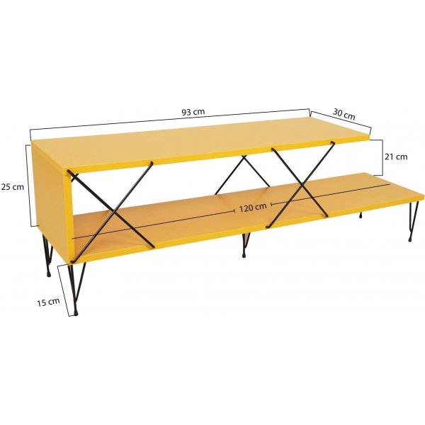 Banc multimédia de rue - Jaune Banc multimédia de rue - Jaune
