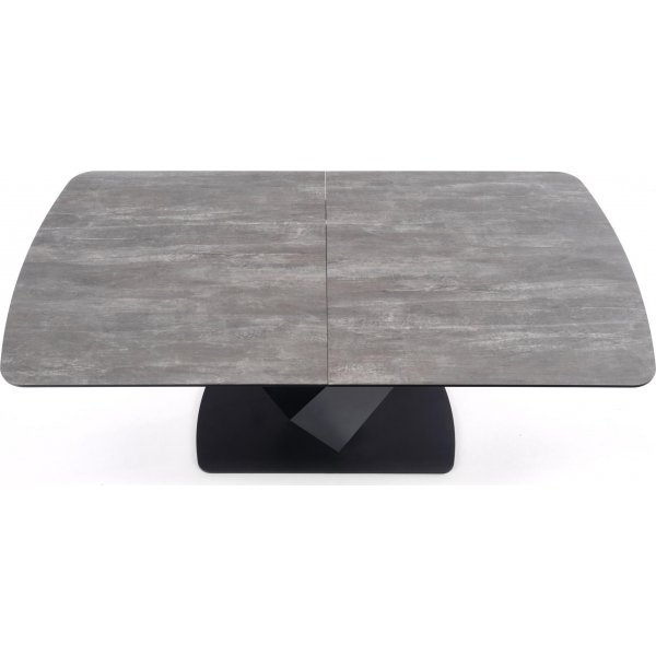 Table  manger Jaylynn 180-230 x 95 cm - Gris fonc/noir