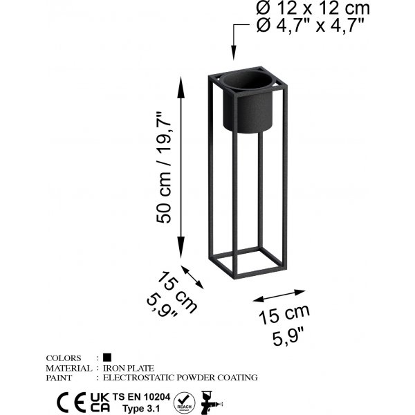Plato 23 kruka - Svart Plato 23 kruka - Svart