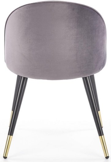 Chaise de salle  manger Paulina - Gris (velours) / Laiton + Pieds de meubles