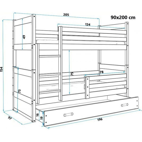 Århus våningssäng med förvaringslåda - Valfri färg & storlek Århus våningssäng med förvaringslåda - Valfri färg & storlek