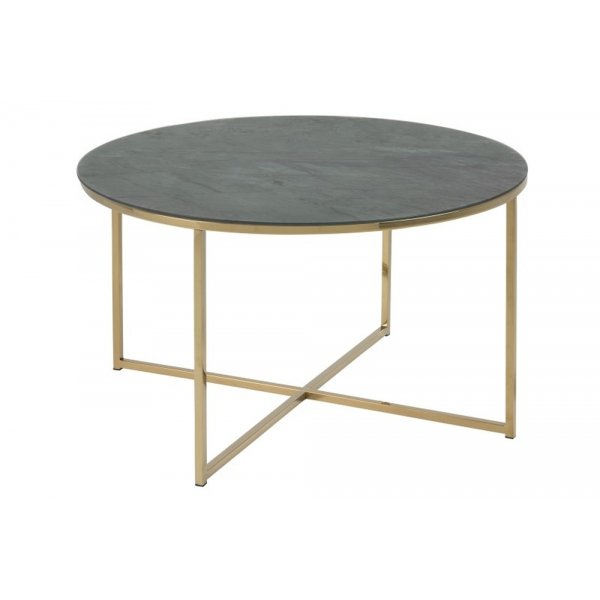Alisma soffbord 80 cm - Grn/guld