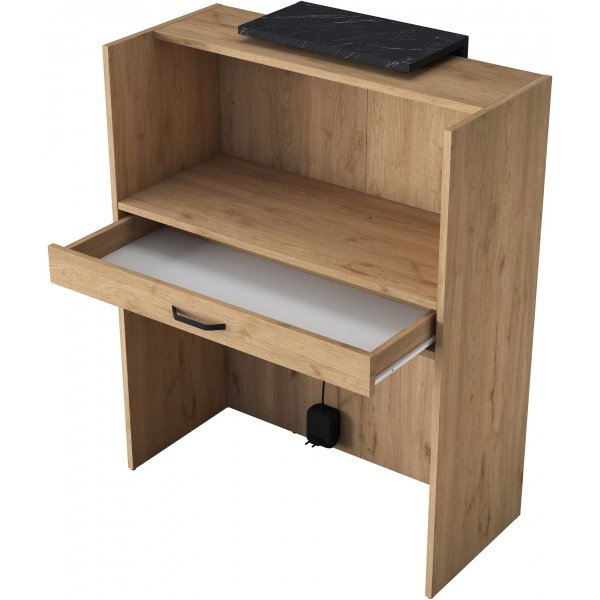 Idora receptiebalie - Walnoot/marmer Idora receptiebalie - Walnoot/marmer