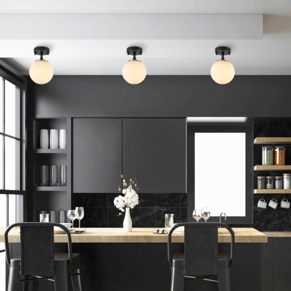 Plafonnier Atlas 10210 - Noir/antique/blanc Plafonnier Atlas 10210 - Noir/antique/blanc