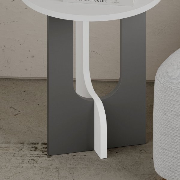 Lunar sidobord 40 x 40 cm - Vit/antracit Lunar sidobord 40 x 40 cm - Vit/antracit