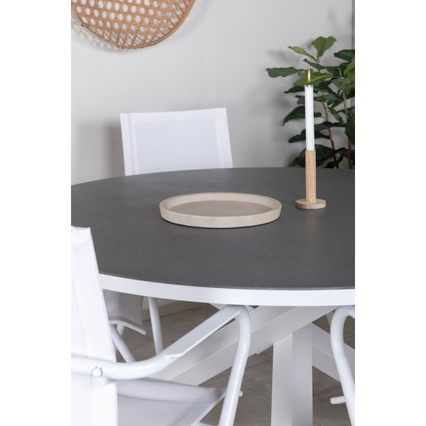 Copacabana utematgrupp med 6 st Alina stolar - Gr/Vit