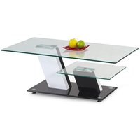 K2 soffbord 110x60 cm -  Vit/Svart/Glas