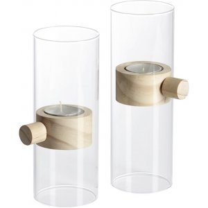 Elvin ljuslykta 2-pack - Glas/Natur