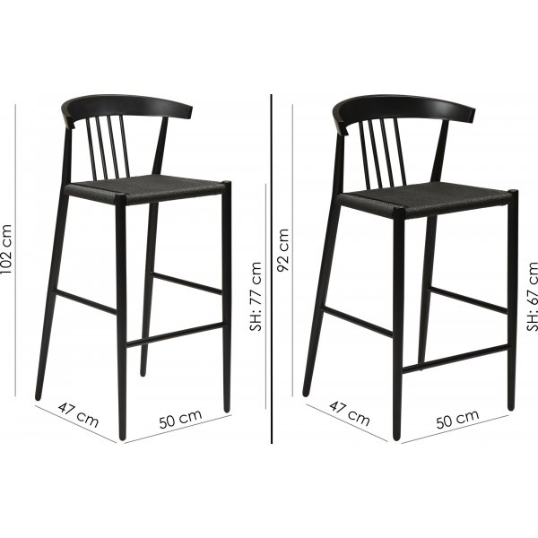 Tabouret de bar Sava - Noir Tabouret de bar Sava - Noir