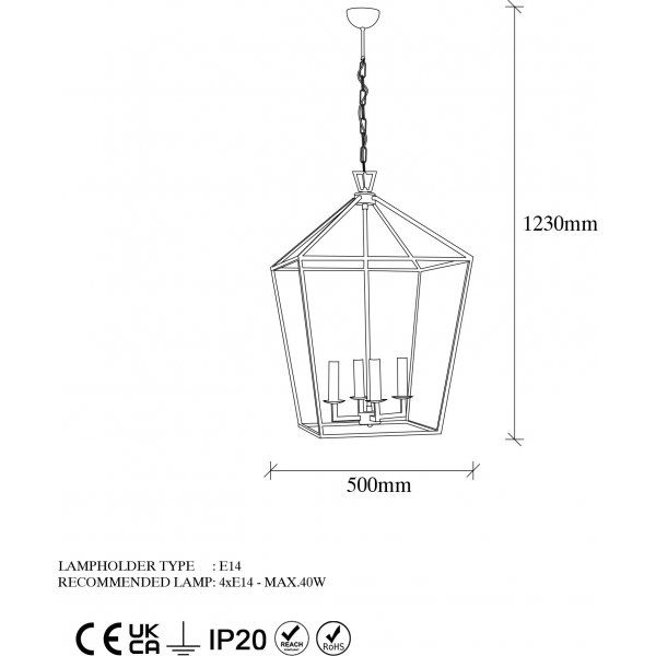 Plafonnier Tilly 13251 - Noir