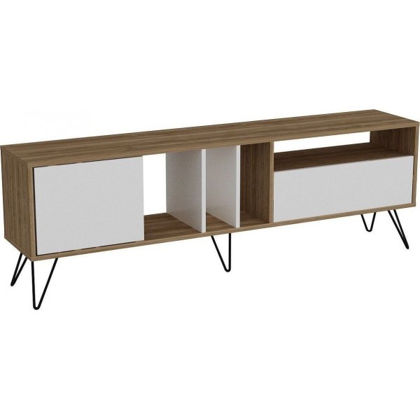 Banc multimédia Mistico 180 cm - Noyer/blanc Banc multimédia Mistico 180 cm - Noyer/blanc