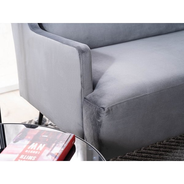 Canapé 2 places Gemma - Velours gris Canapé 2 places Gemma - Velours gris