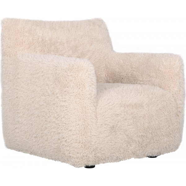 Fåtölj fluffig beige tygklädsel Fåtölj fluffig beige tygklädsel