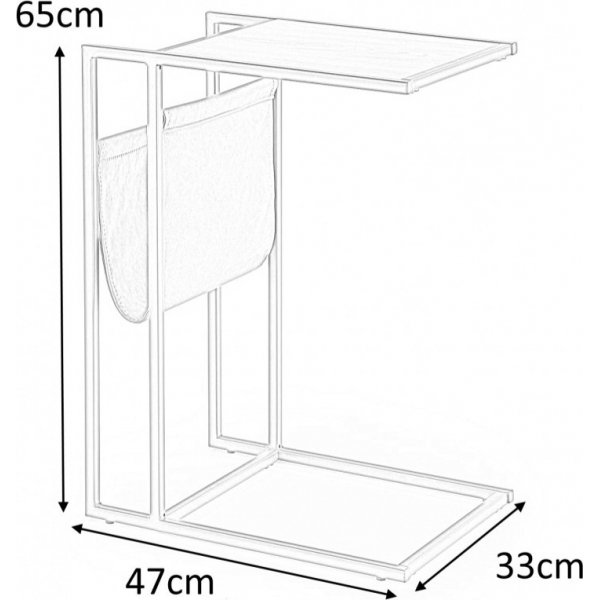 Table d\\\'appoint compacte 47 x 33 cm - Chne/noir