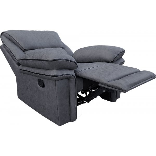 Reclinerfåtölj grå (Mikrofiber) - Riverdale + Textilrengöring för möbler Reclinerfåtölj grå (Mikrofiber) - Riverdale + Textilrengöring för möbler