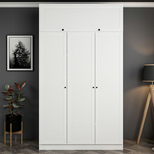 Armoire Minar 135 x 52 x 190 cm - Blanc Armoire Minar 135 x 52 x 190 cm - Blanc