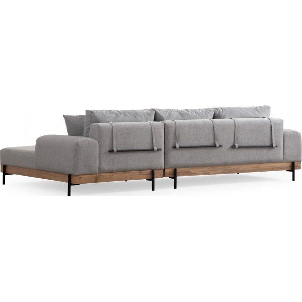 Canapé Eti divan droit - Gris/chêne Canapé Eti divan droit - Gris/chêne