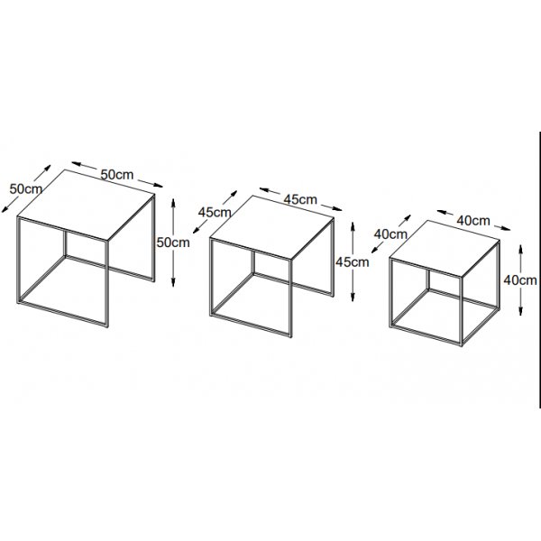 Table Aman en métal noir 50x50 | 45x45cm | 40x40cm Table Aman en métal noir 50x50 | 45x45cm | 40x40cm