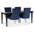 Paris matgrupp svart bord med 4 st Tuva Decotique stolar i blå sammet