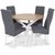 Skagen matgrupp - Runt bord inklusive 4 st gr Isabelle stolar - Vit/Ekbets