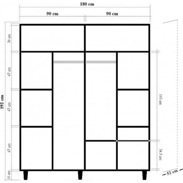 Armoire Imaj - Chne Sonoma/rouge