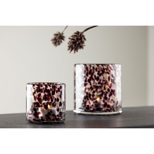 Glora lykta Ø8 cm - Svart/Vit Glora lykta Ø8 cm - Svart/Vit