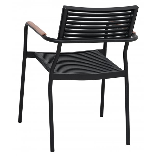 Matgrupp med 6 stolar och matbord 180 x 100 cm svart/natur - Menton/Pino