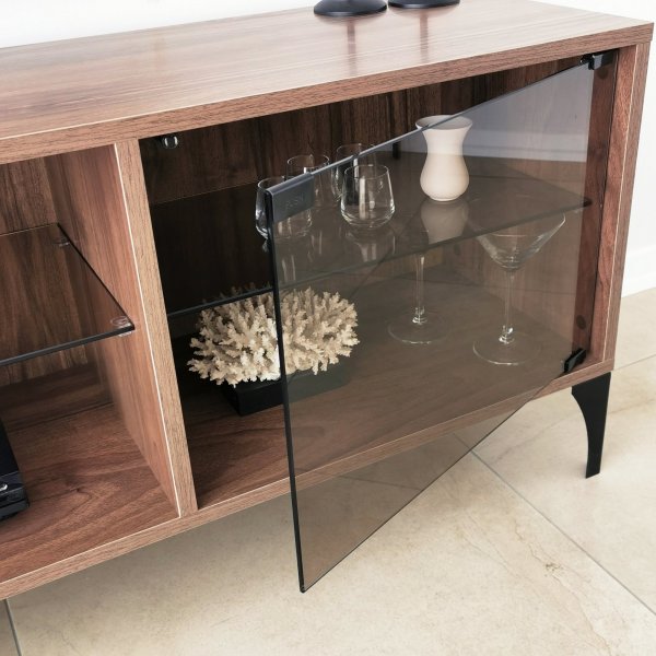 Banc multimédia Olympos - Noyer Banc multimédia Olympos - Noyer