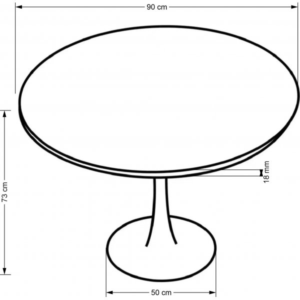 Table  manger 90 cm - Noyer/noir