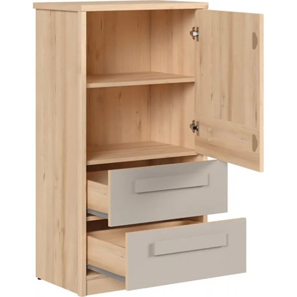 Namek ladekast - Beuken/wit/grijs