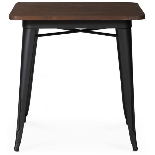 France metallbord 75 x 75 cm - Svart / Brunt trä France metallbord 75 x 75 cm - Svart / Brunt trä