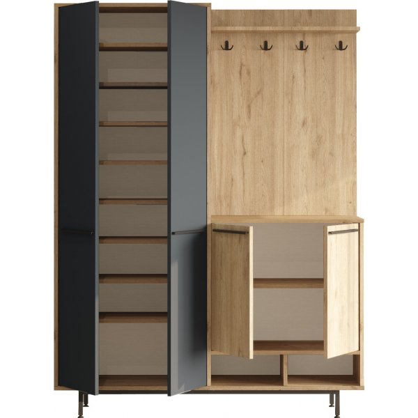 Oasis hallmöbel - Ek/antracit Oasis hallmöbel - Ek/antracit