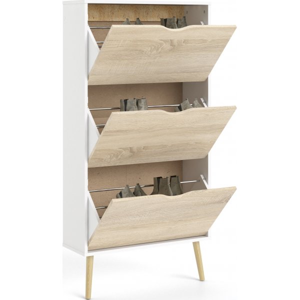 Meuble à chaussures Oslo - Blanc/chêne Meuble à chaussures Oslo - Blanc/chêne