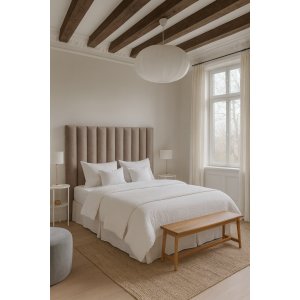 Pernilla s�nggavel 140 cm bred - Gr�beige (Sammet)