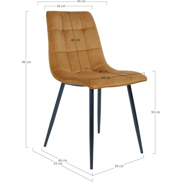 Chaise de salle  manger Middelfart - Jaune/noir