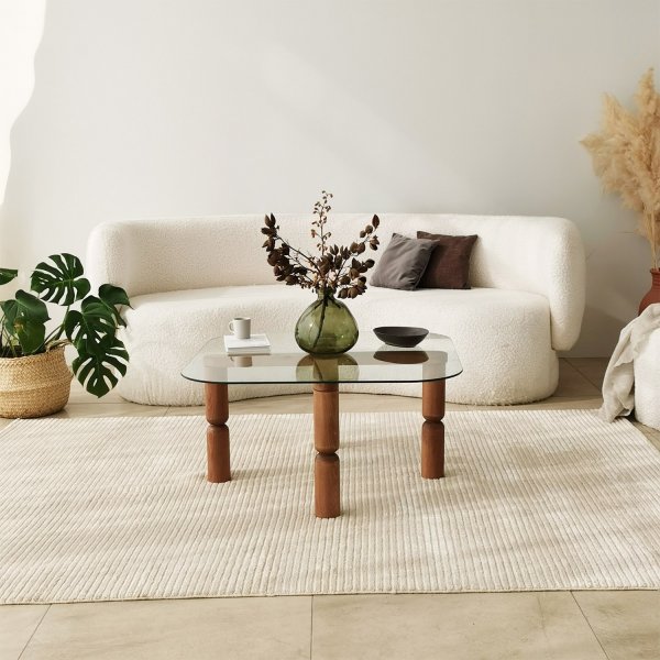 Table basse Kei 80 x 80 cm - Noyer Table basse Kei 80 x 80 cm - Noyer