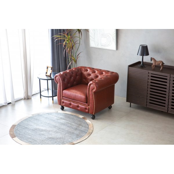 Ftlj chesterfield i brunt PU - Charles