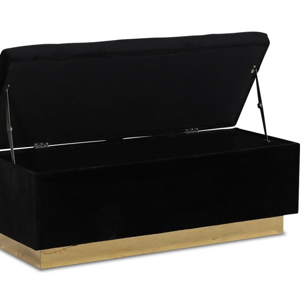 Isabelle s�ngkista med f�rvaring - Svart / M�ssing