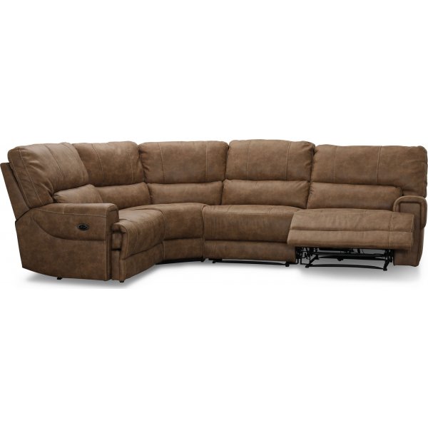 Canap d'angle lectrique Las Vegas G - Marron clair