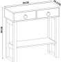 Valery avlastningsbord 90 x 35,3 cm - Antracit/mrkbrun