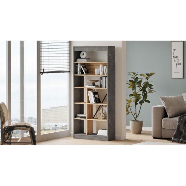 Luvio bokhylla 19 - Ek/silver