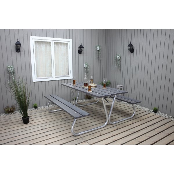 Stabiele bankenset zonder rugleuning - Grijs