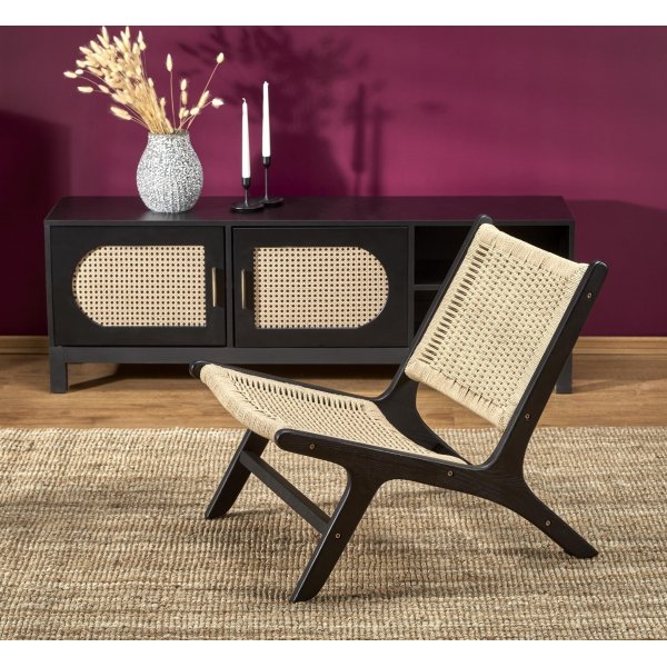 Fauteuil Foden - Beige/noir