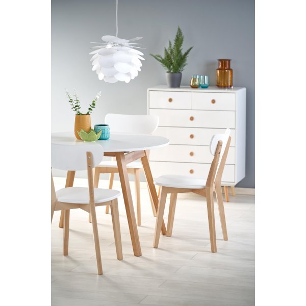 Table ronde extensible blanche Caliss Ø102 + 40 cm Table ronde extensible blanche Caliss Ø102 + 40 cm