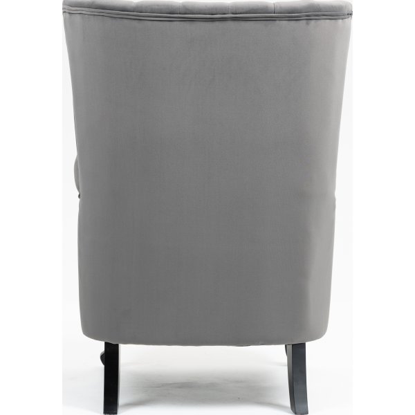 Fauteuil  oreilles en velours gris