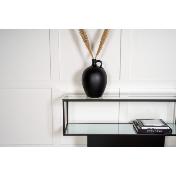 Table console Agns 130 x 35 cm - Noir/verre