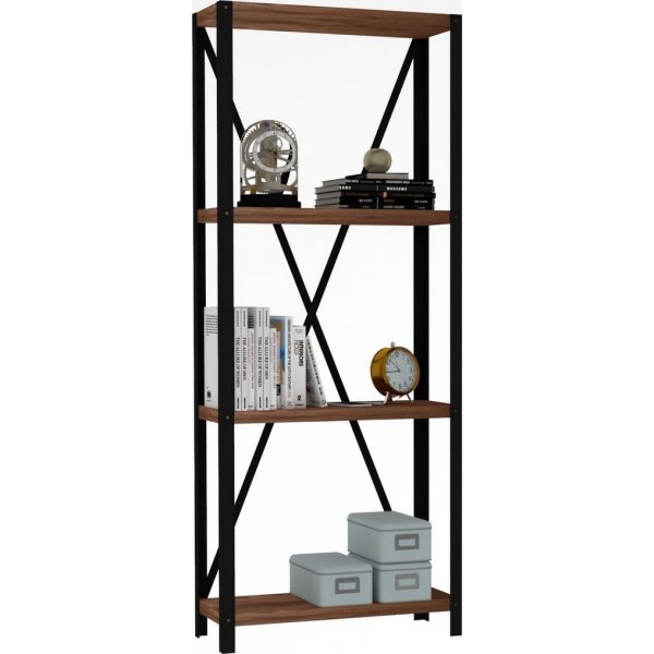 Bibliothèque Lola - Noyer/noir Bibliothèque Lola - Noyer/noir