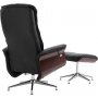 Milos ftlj med fotpall (Recliner) - Svart PU