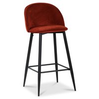 Giovani Velvet barstol - Roströd sammet / Svarta ben Giovani Velvet barstol - Roströd sammet / Svarta ben