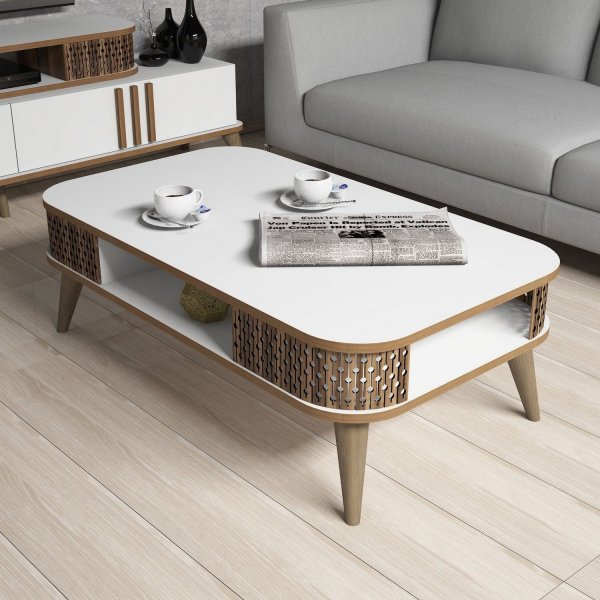 Table basse Einar 105 x 60 cm - Blanc Table basse Einar 105 x 60 cm - Blanc